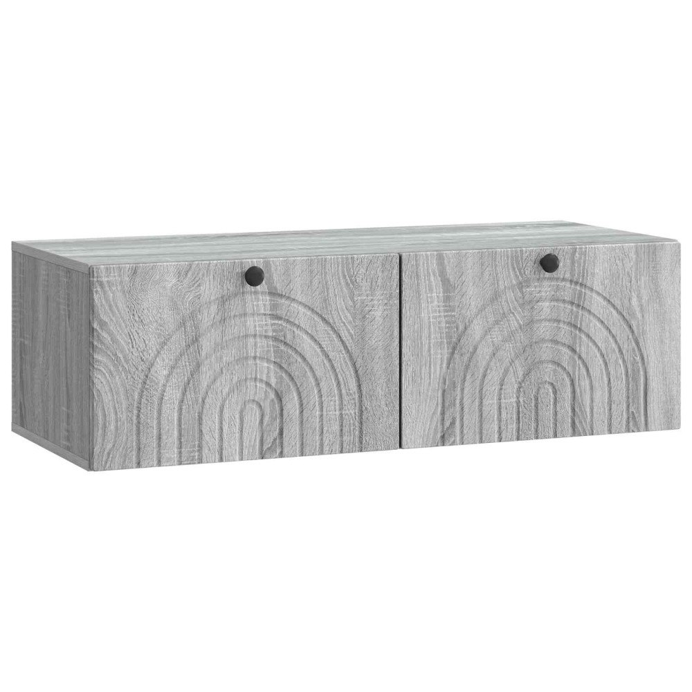 vidaXL Väggmonterad TV-bänk Väggmonterad Grå sonoma-ek 99 x 41 x 30 cm