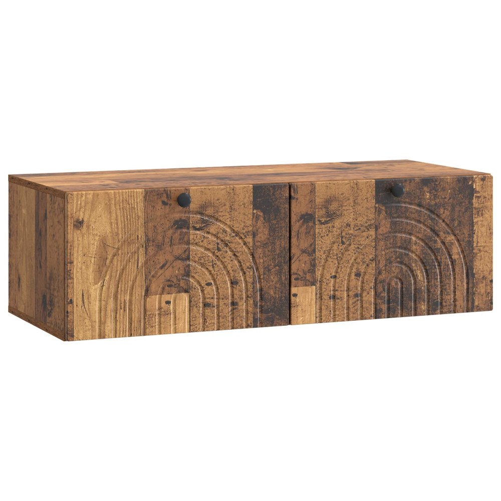 vidaXL Väggmonterad TV-bänk Väggmonterad Gammalt trä 99 x 41 x 30 cm