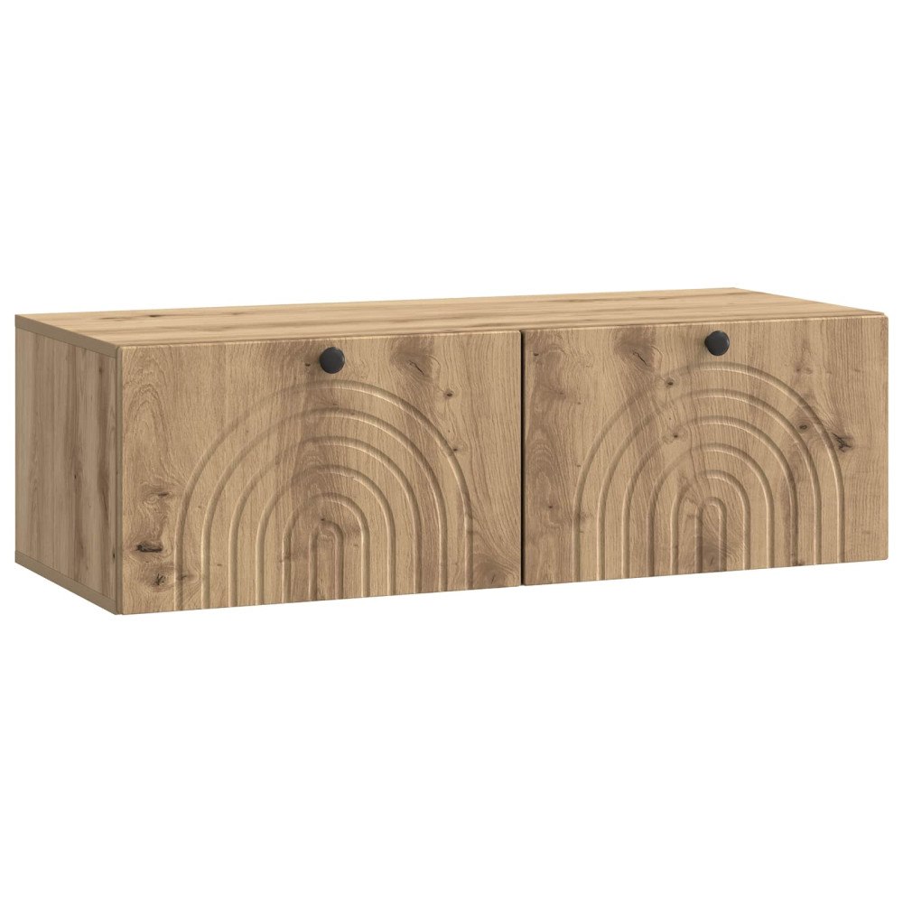 vidaXL Väggmonterad TV-bänk Artisan-ek 99 x 41 x 30 cm Konstruerat trä