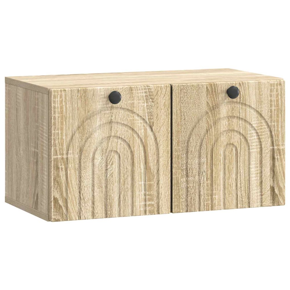 vidaXL Väggmonterad TV-bänk Väggmonterad Sonoma-ek 59,5 x 31 x 30 cm
