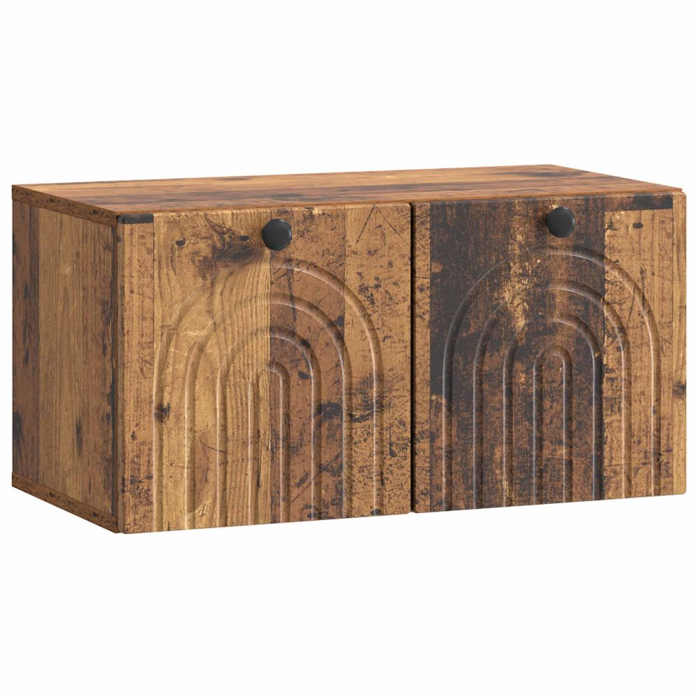 vidaXL Väggmonterad TV-bänk Väggmonterad Gammalt trä 59,5 x 31 x 30 cm