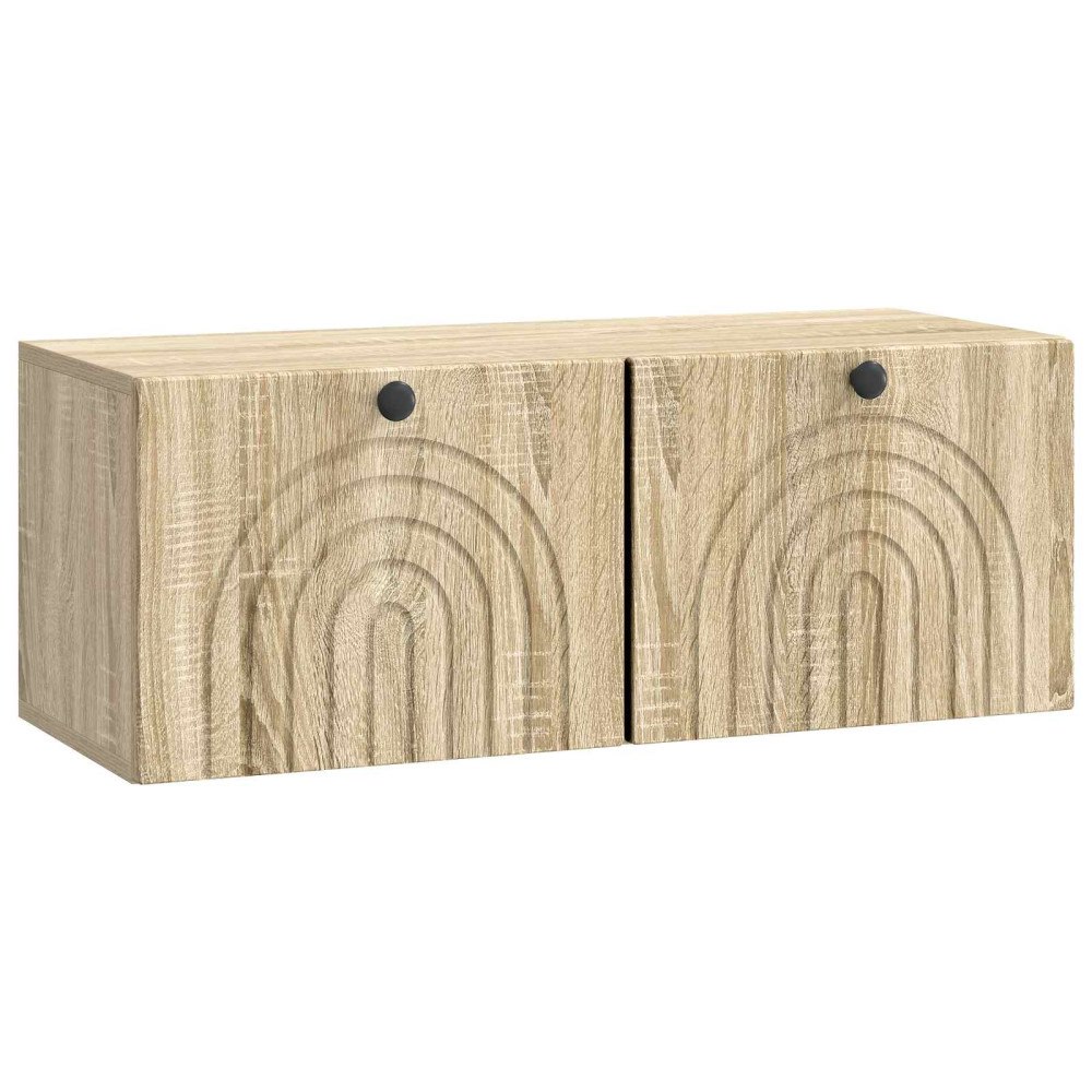 vidaXL Väggmonterad TV-bänk Väggmonterad Sonoma-ek 78,5 x 31 x 30 cm