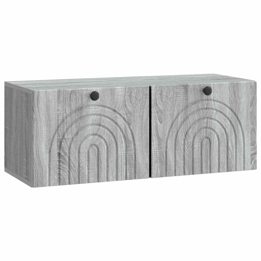 vidaXL Väggmonterad TV-bänk Grå sonoma-ek 78,5 x 31 x 30 cm