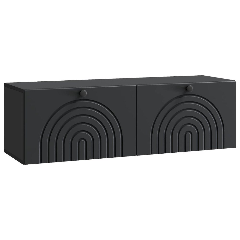 vidaXL Väggmonterad TV-bänk Svart 98 x 31 x 30 cm Konstruerat trä