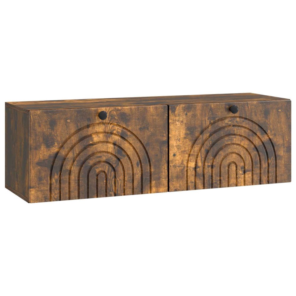 vidaXL Väggmonterad TV-bänk Rökt ek 98 x 31 x 30 cm Konstruerat trä
