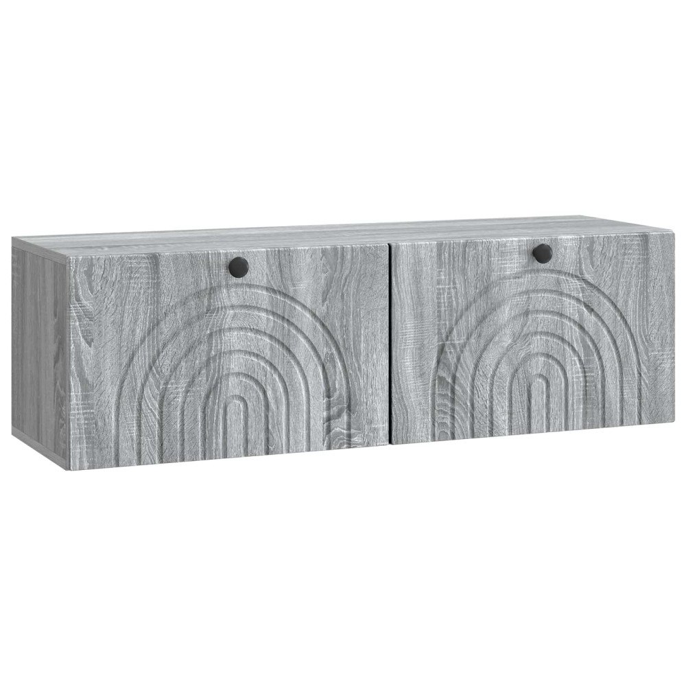 vidaXL Väggmonterad TV-bänk Väggmonterad Grå sonoma-ek 98 x 31 x 30 cm