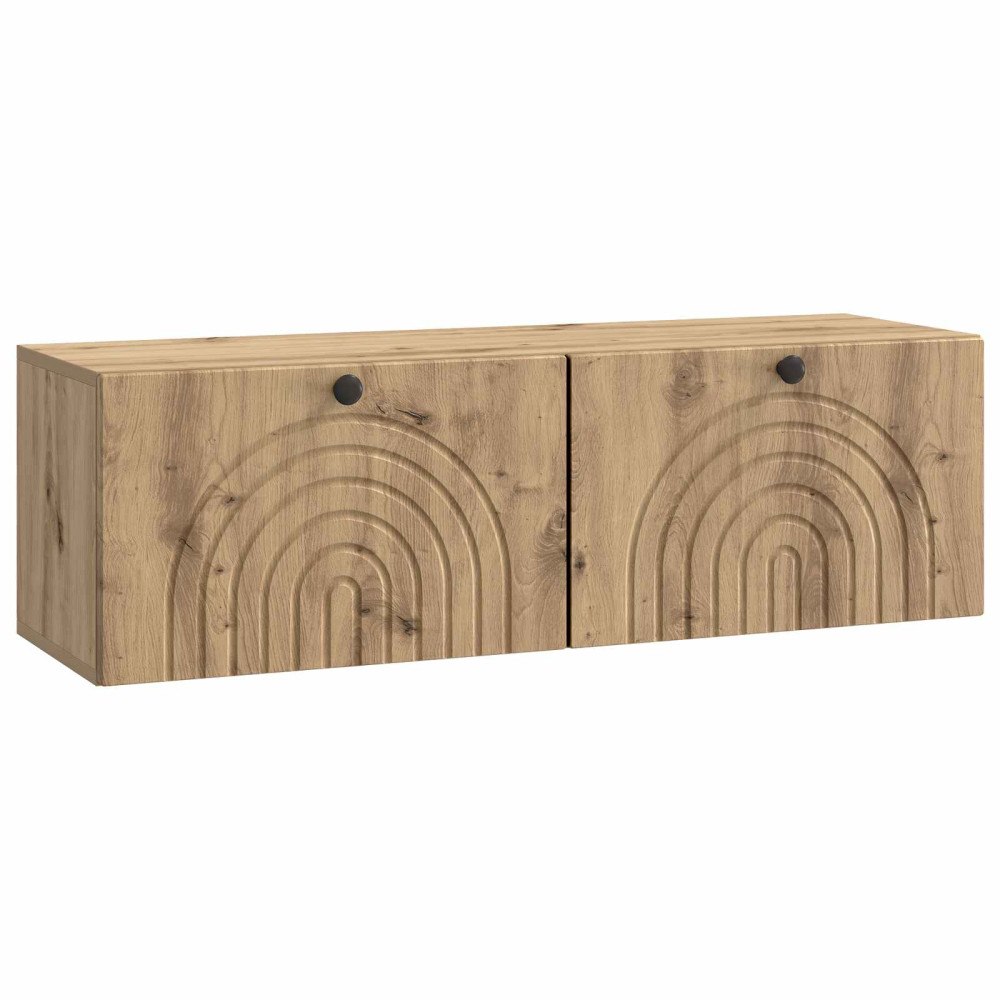 vidaXL Väggmonterad TV-bänk Artisan-ek 98 x 31 x 30 cm Konstruerat trä