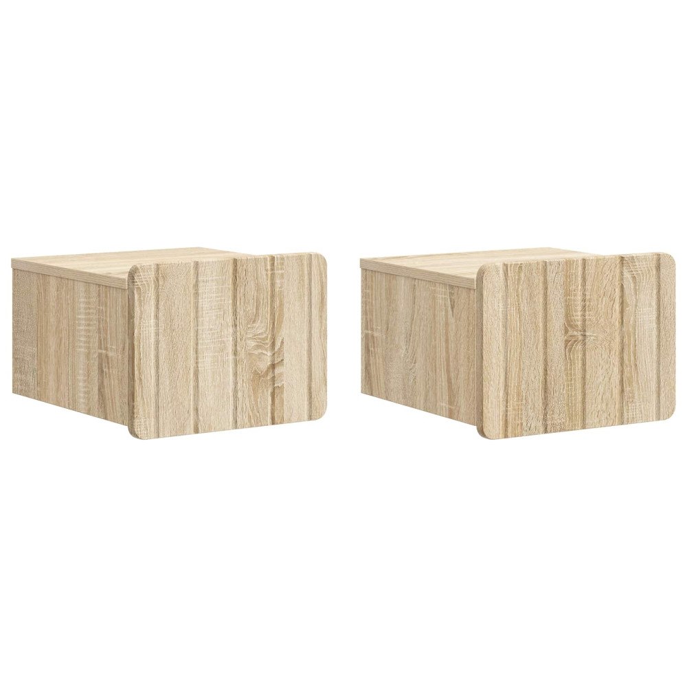 vidaXL Väggmonterat Sängbord 2 pcs Sonoma-ek 33 x 34,5 x 24 cm