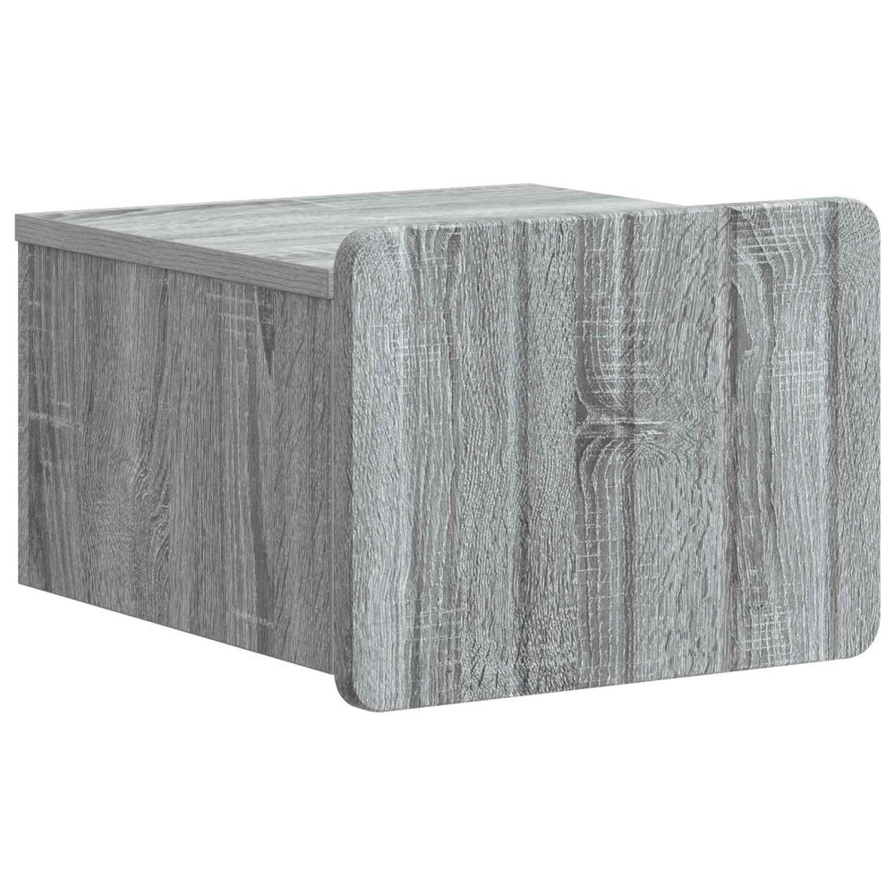 vidaXL Väggmonterat Sängbord med låda Grå sonoma-ek 33 x 34,5 x 24 cm
