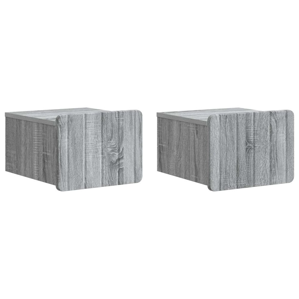 vidaXL Väggmonterat Sängbord 2 pcs Grå sonoma-ek 33 x 34,5 x 24 cm