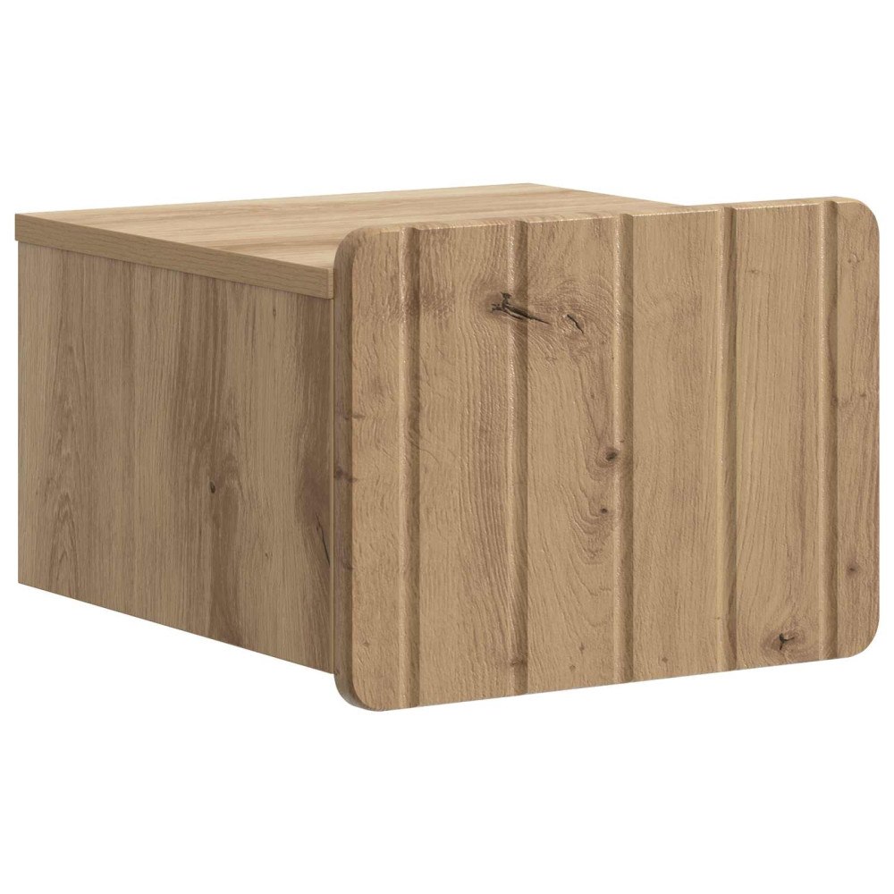 vidaXL Väggmonterat Sängbord med låda Artisan-ek 33 x 34,5 x 24 cm