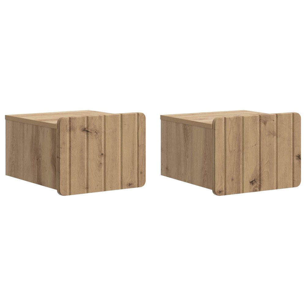 vidaXL Väggmonterat Sängbord 2 pcs Artisan-ek 33 x 34,5 x 24 cm
