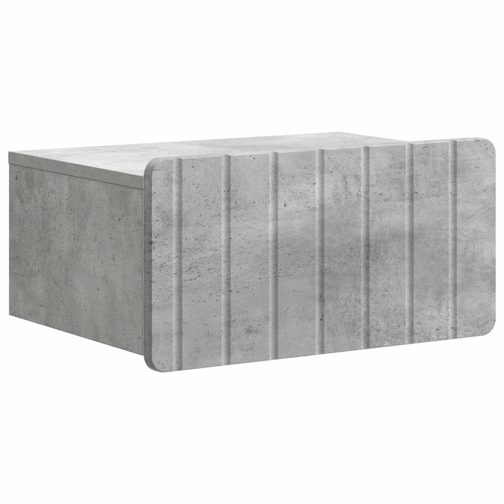 vidaXL Väggmonterat Sängbord med låda Betonggrå 49 x 34,5 x 24 cm