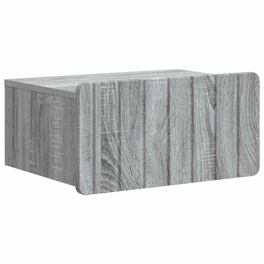 vidaXL Väggmonterat Sängbord med låda Grå sonoma-ek 49 x 34,5 x 24 cm