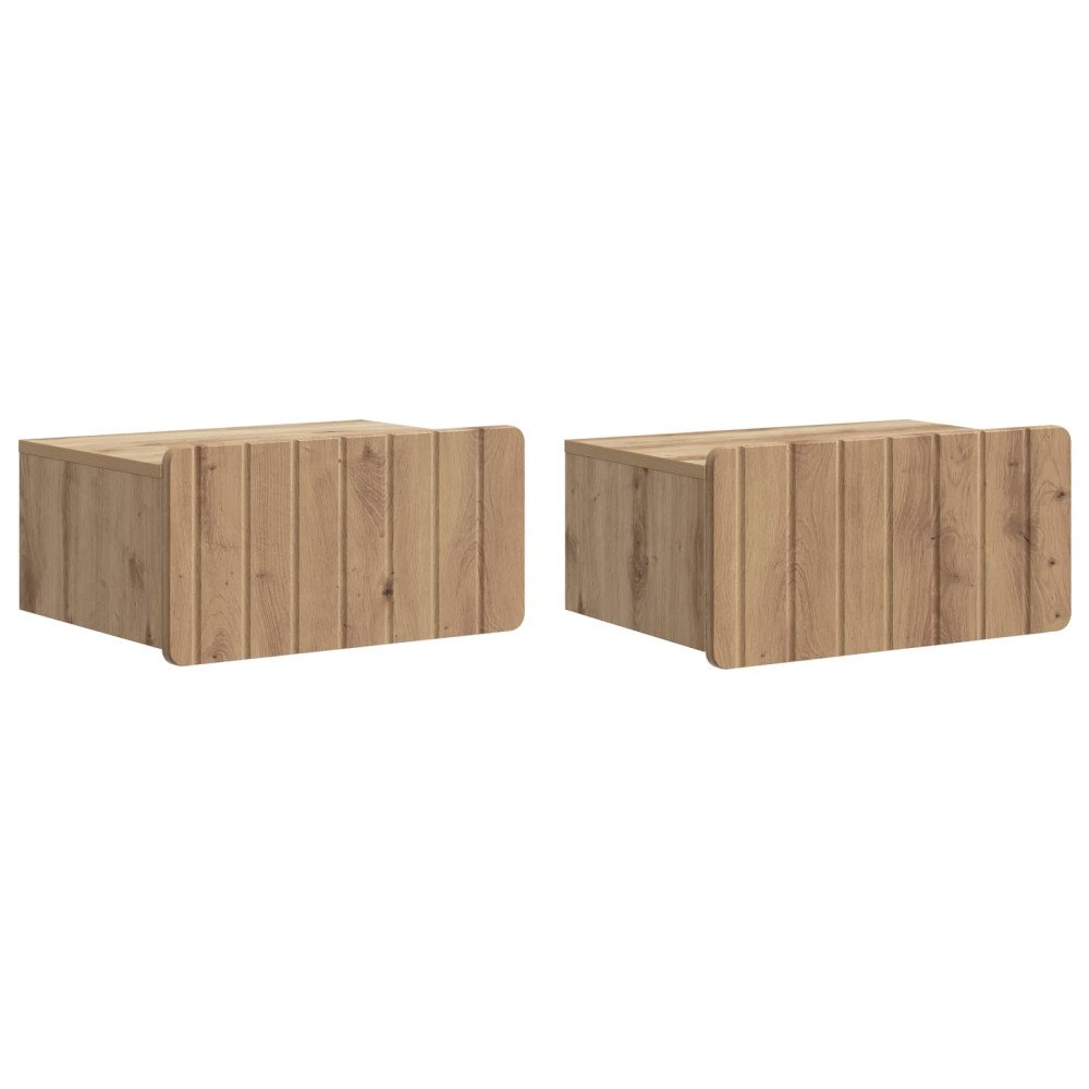 vidaXL Väggmonterat Sängbord 2 pcs Artisan-ek 49 x 34,5 x 24 cm