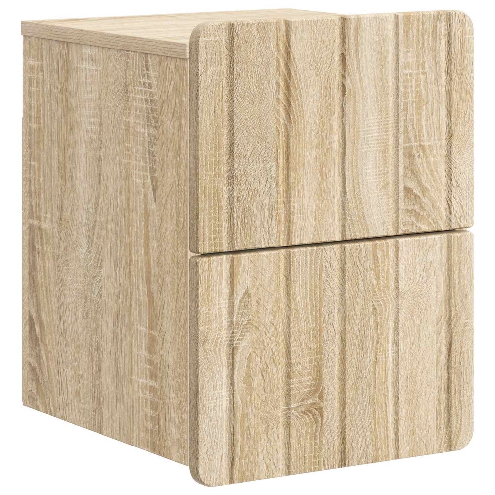 vidaXL Väggmonterat Sängbord med låda Sonoma-ek 33 x 34,5 x 43 cm