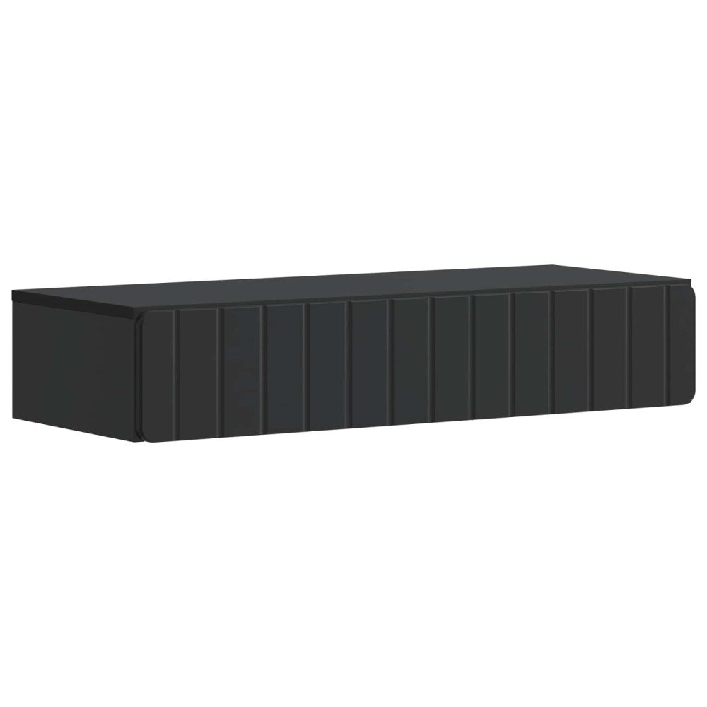 vidaXL Väggmonterad sidobord Svart 87,5 x 34,5 x 17 cm Konstruerat trä