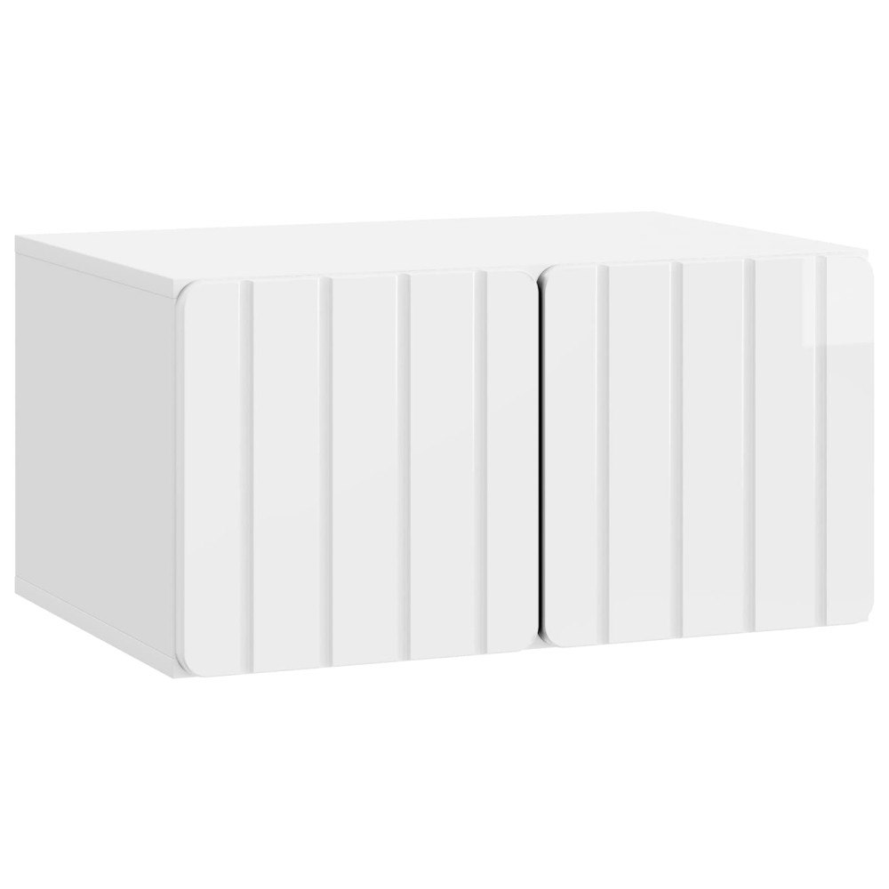 vidaXL Väggmonterad TV-bänk Vit högglans 59,5 x 41 x 30 cm