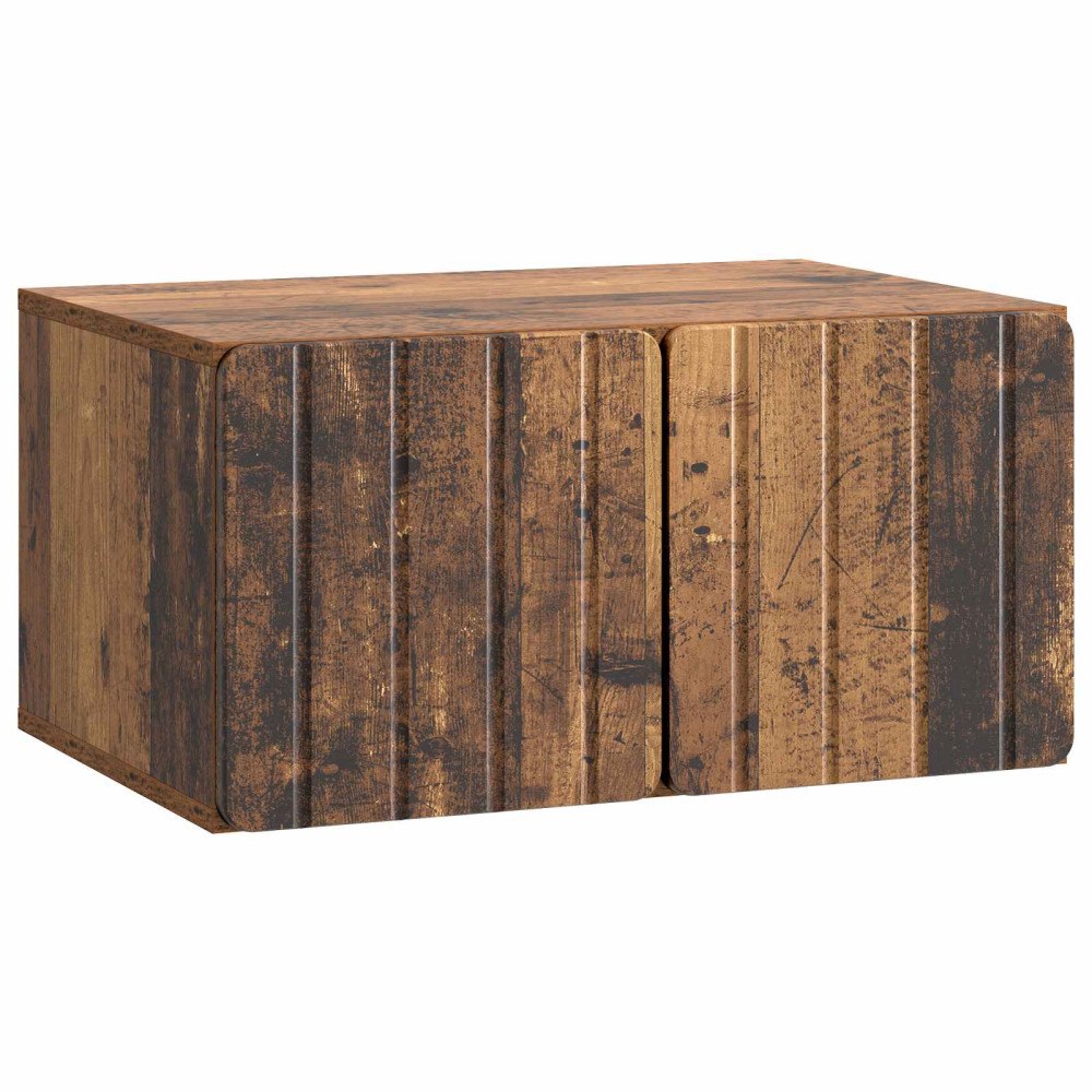 vidaXL Väggmonterad TV-bänk Väggmonterad Gammalt trä 59,5 x 41 x 30 cm