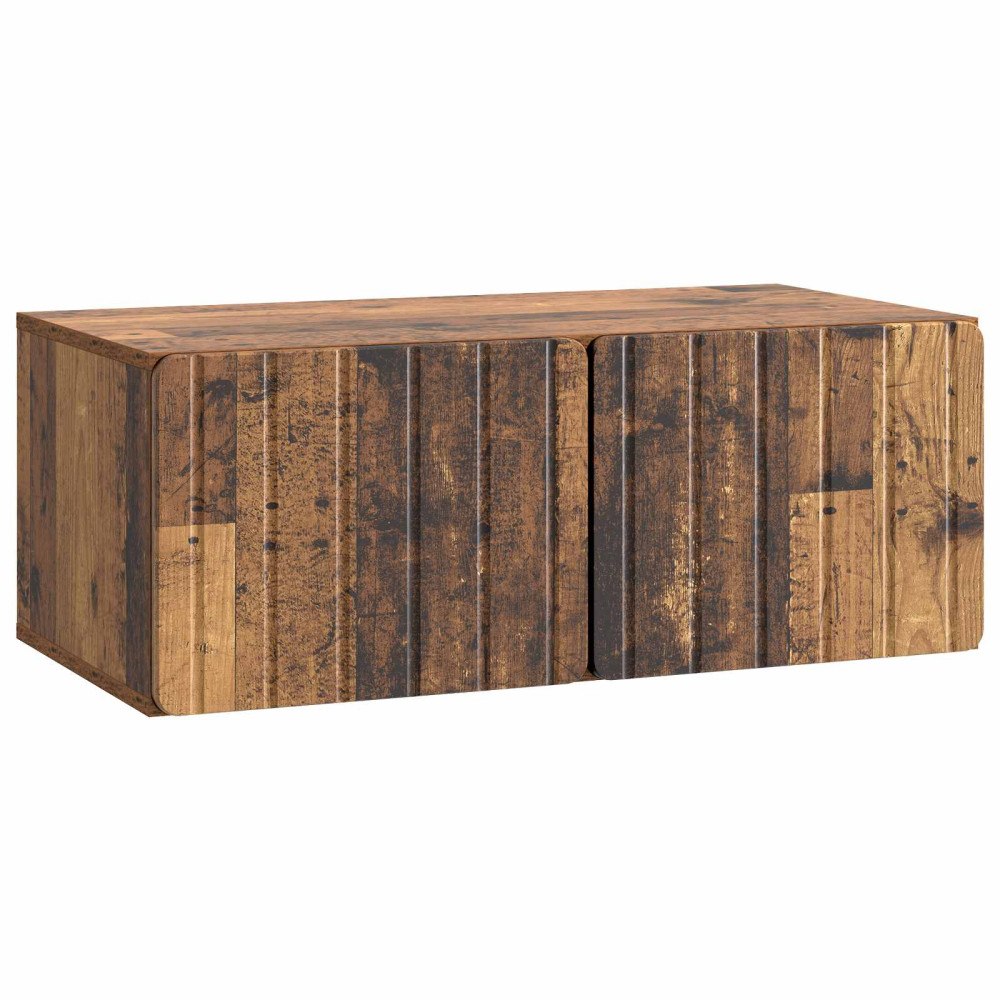 vidaXL Väggmonterad TV-bänk Väggmonterad Gammalt trä 78,5 x 41 x 30 cm