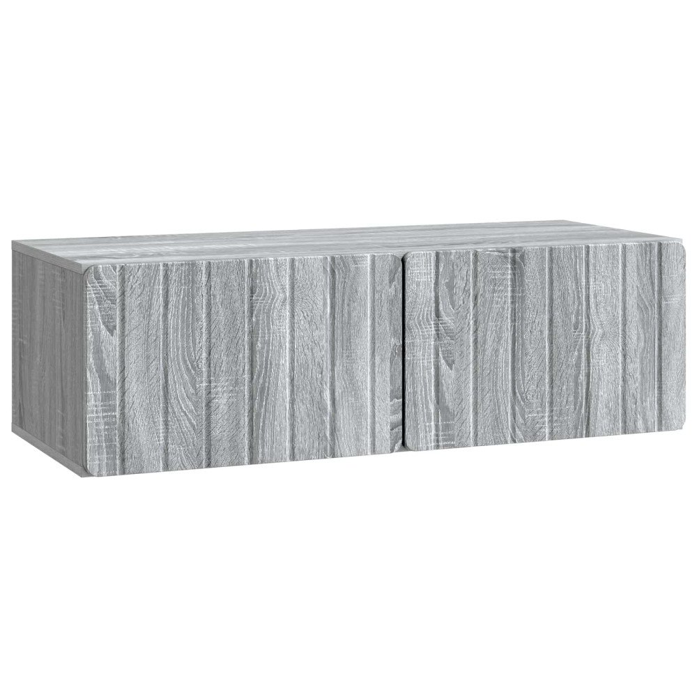 vidaXL Väggmonterad TV-bänk Väggmonterad Grå sonoma-ek 98 x 41 x 30 cm