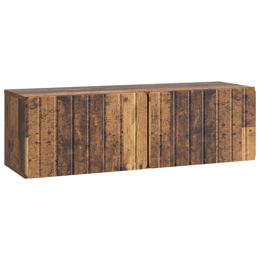 vidaXL Väggmonterad TV-bänk Väggmonterad Gammalt trä 98 x 31 x 30 cm