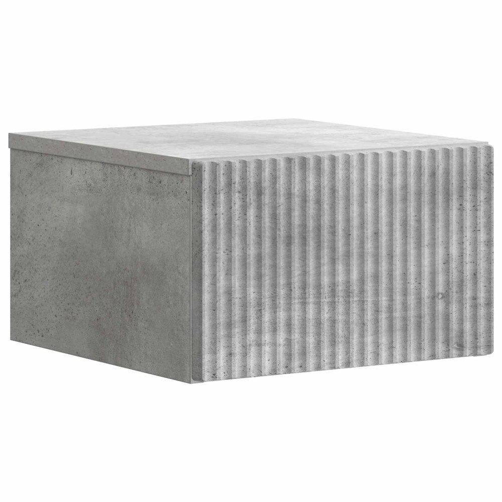 vidaXL Väggmonterat Sängbord med låda Betonggrå 33 x 34,5 x 20 cm