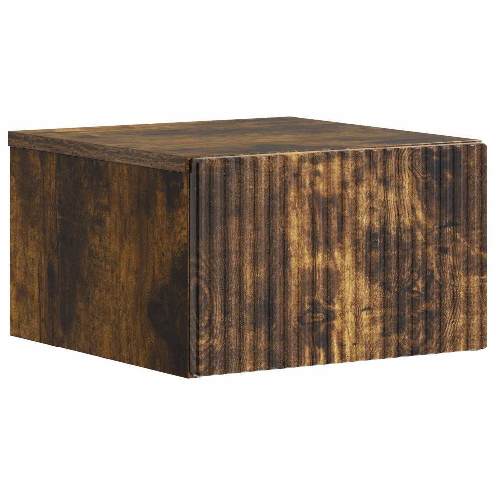 vidaXL Väggmonterat Sängbord Rökt ek 33 x 34,5 x 20 cm Konstruerat trä