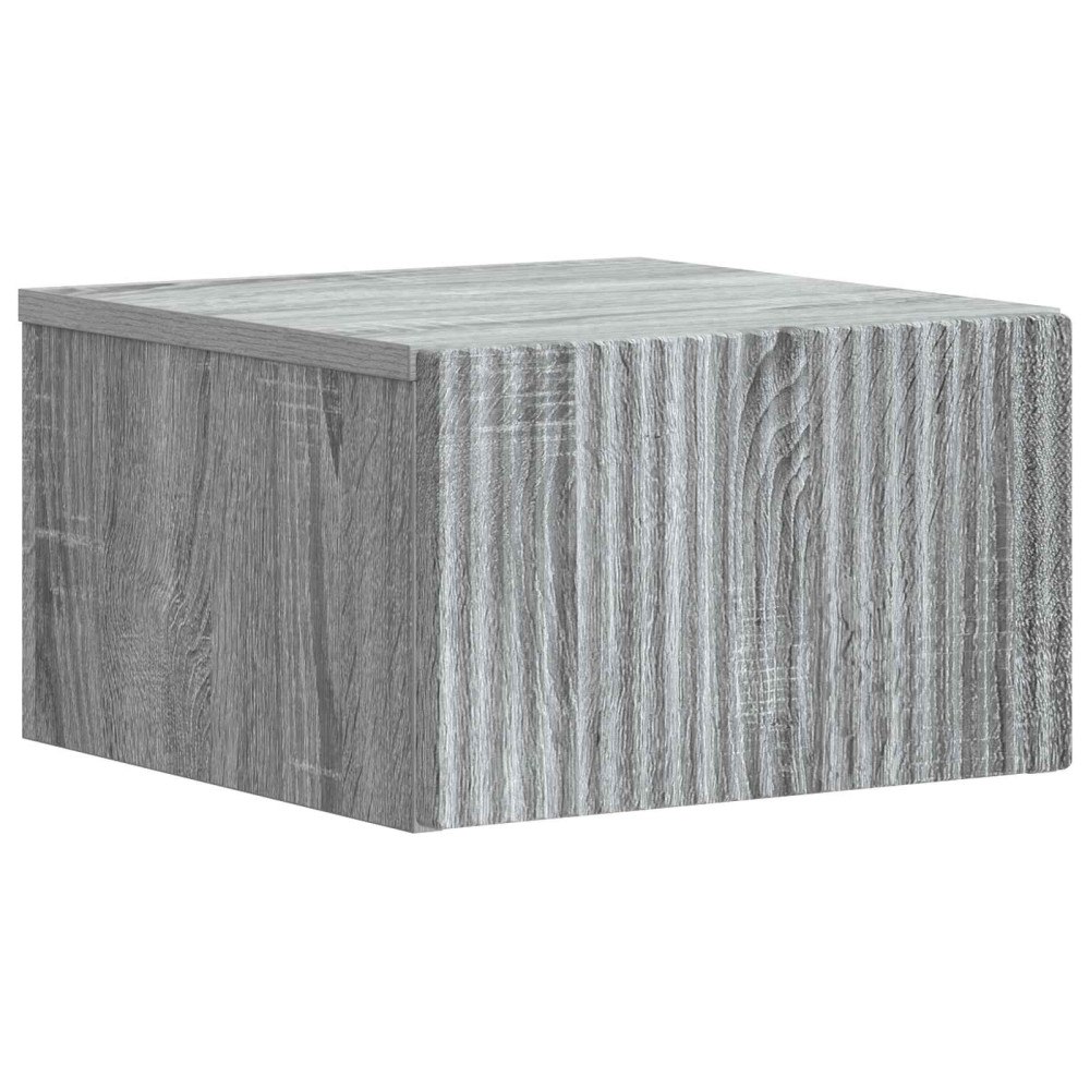vidaXL Väggmonterat Sängbord med låda Grå sonoma-ek 33 x 34,5 x 20 cm