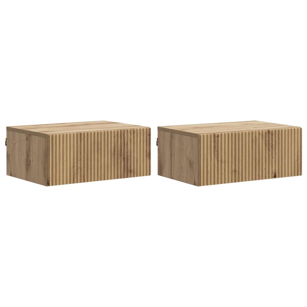 vidaXL Väggmonterat Sängbord 2 pcs Artisan-ek 49 x 34,5 x 20 cm