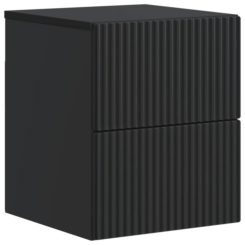 vidaXL Väggmonterat Sängbord Svart 33 x 34,5 x 40 cm Konstruerat trä