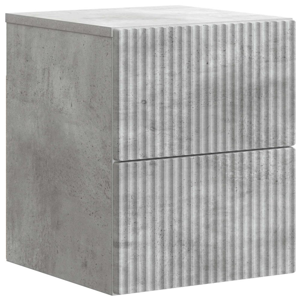 vidaXL Väggmonterat Sängbord med låda Betonggrå 33 x 34,5 x 40 cm