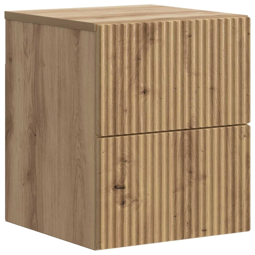 vidaXL Väggmonterat Sängbord med låda Artisan-ek 33 x 34,5 x 40 cm