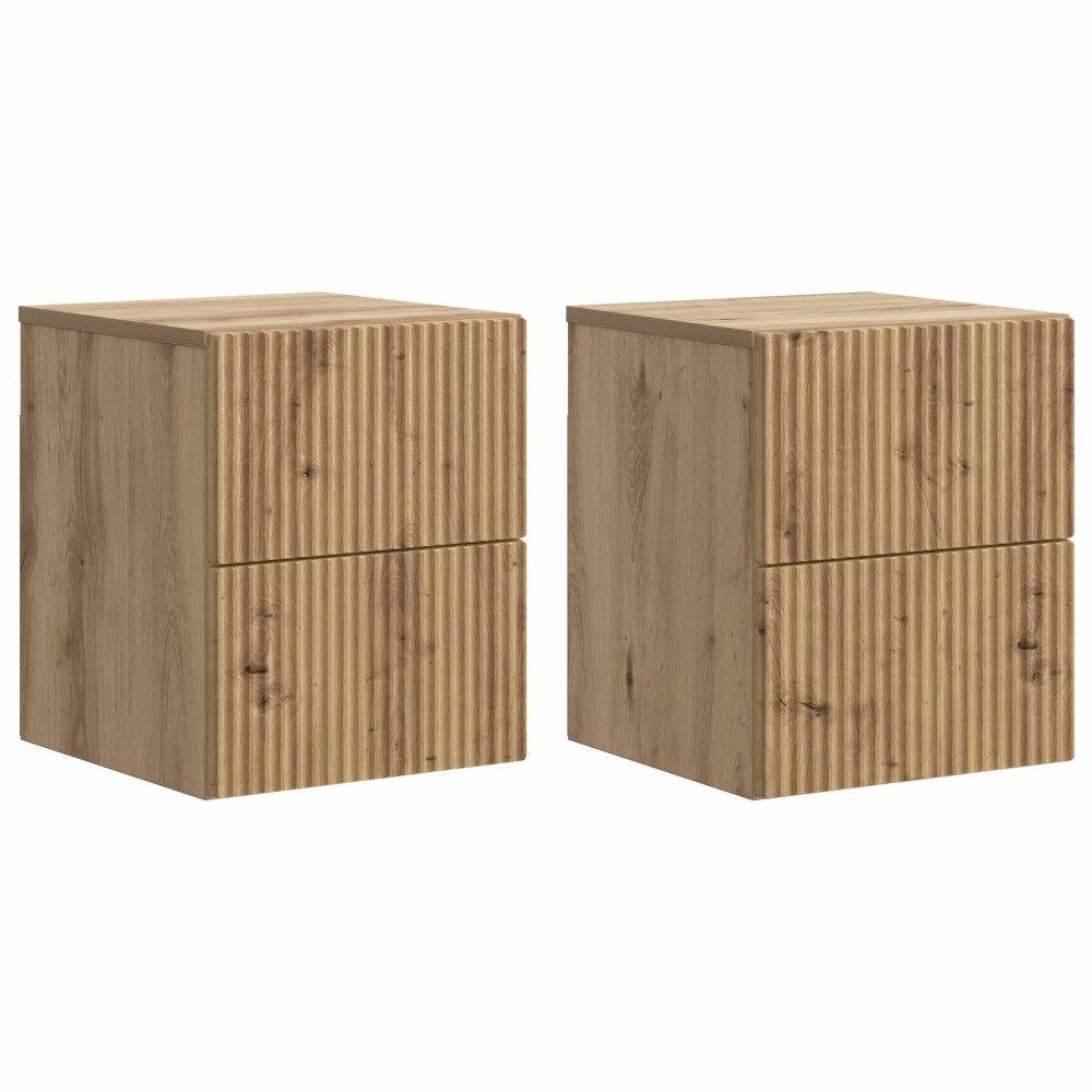 vidaXL Väggmonterat Sängbord 2 pcs Artisan-ek 33 x 34,5 x 40 cm