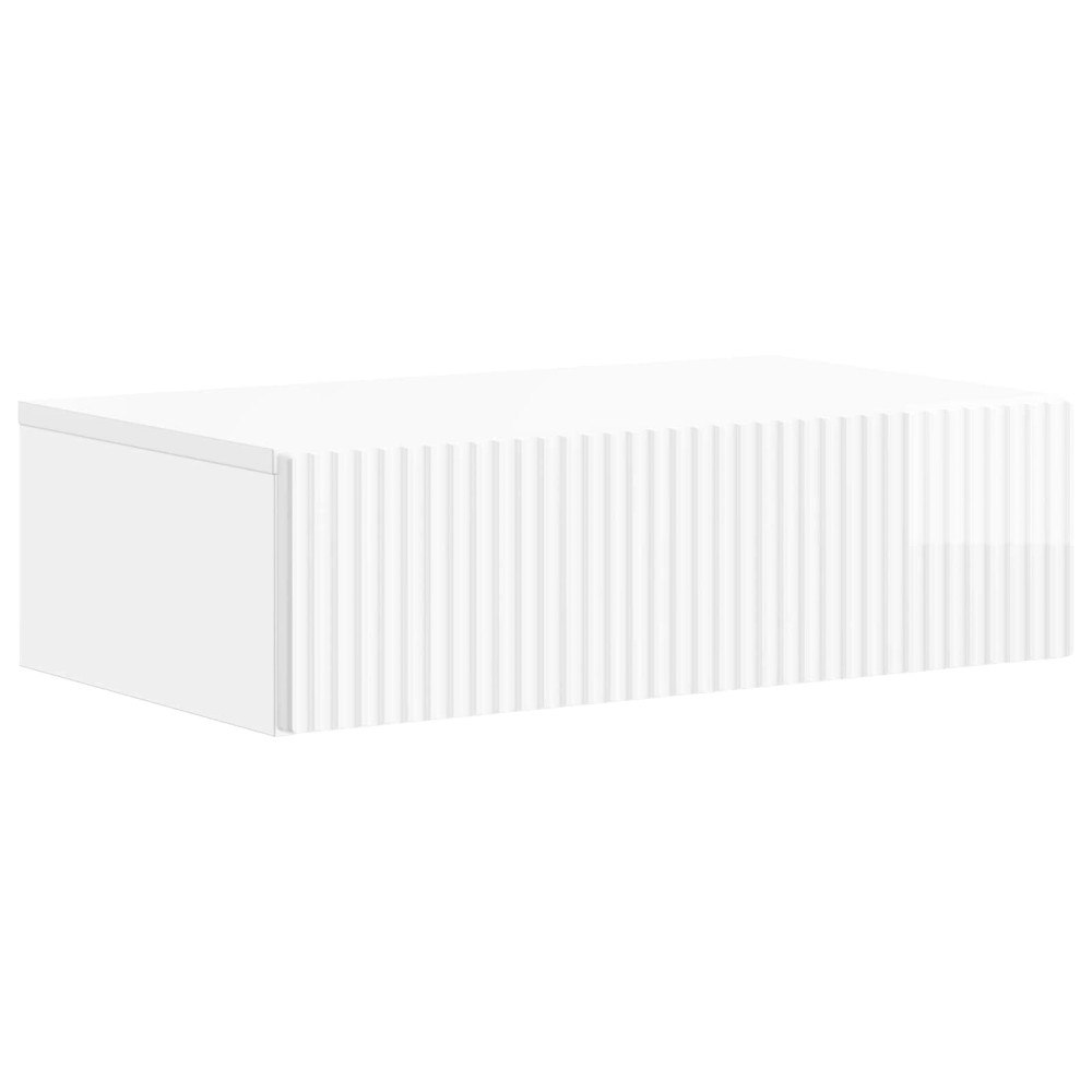 vidaXL Väggmonterad sidobord Vit högglans 59 x 34,5 x 17 cm