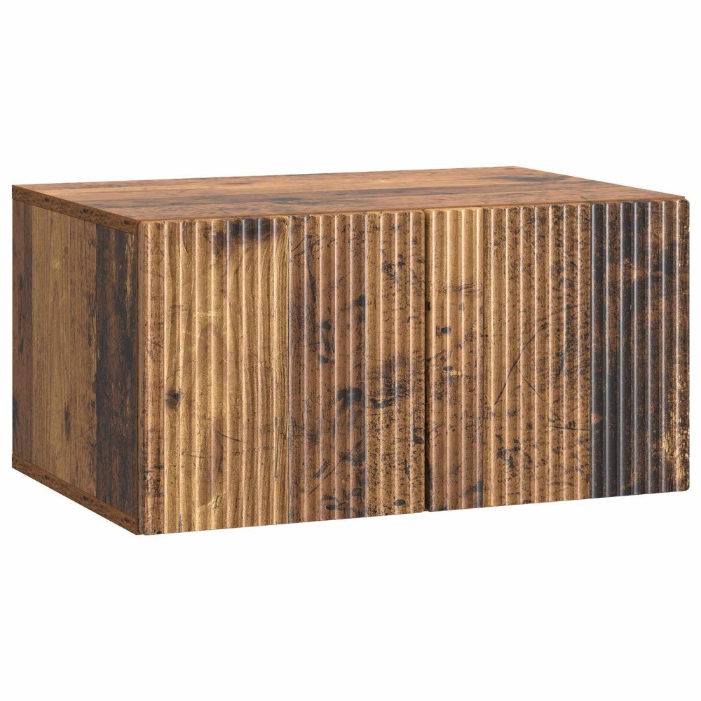 vidaXL Väggmonterad TV-bänk Väggmonterad Gammalt trä 59,5 x 41 x 30 cm