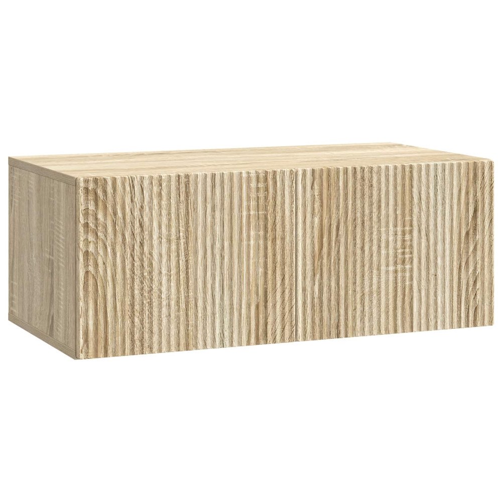 vidaXL Väggmonterad TV-bänk Väggmonterad Sonoma-ek 78,5 x 41 x 30 cm