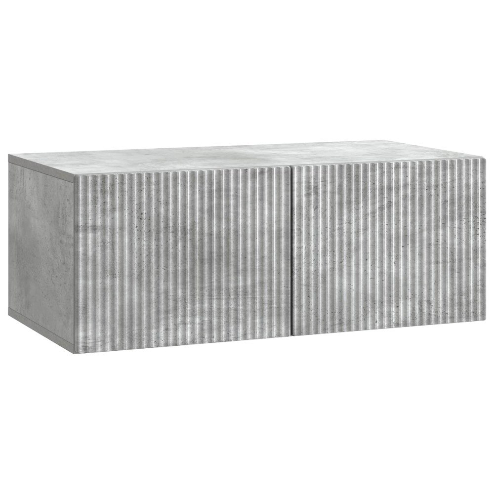 vidaXL Väggmonterad TV-bänk Väggmonterad Betonggrå 78,5 x 41 x 30 cm