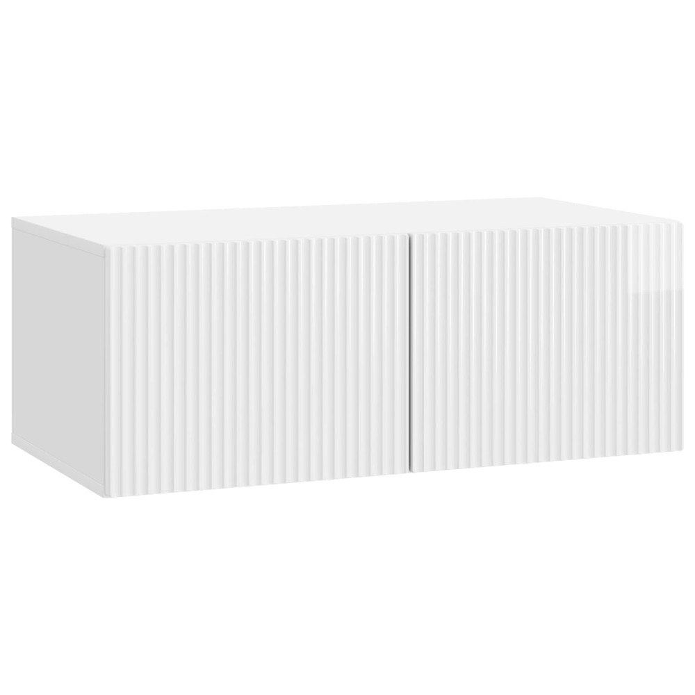 vidaXL Väggmonterad TV-bänk Vit högglans 78,5 x 41 x 30 cm