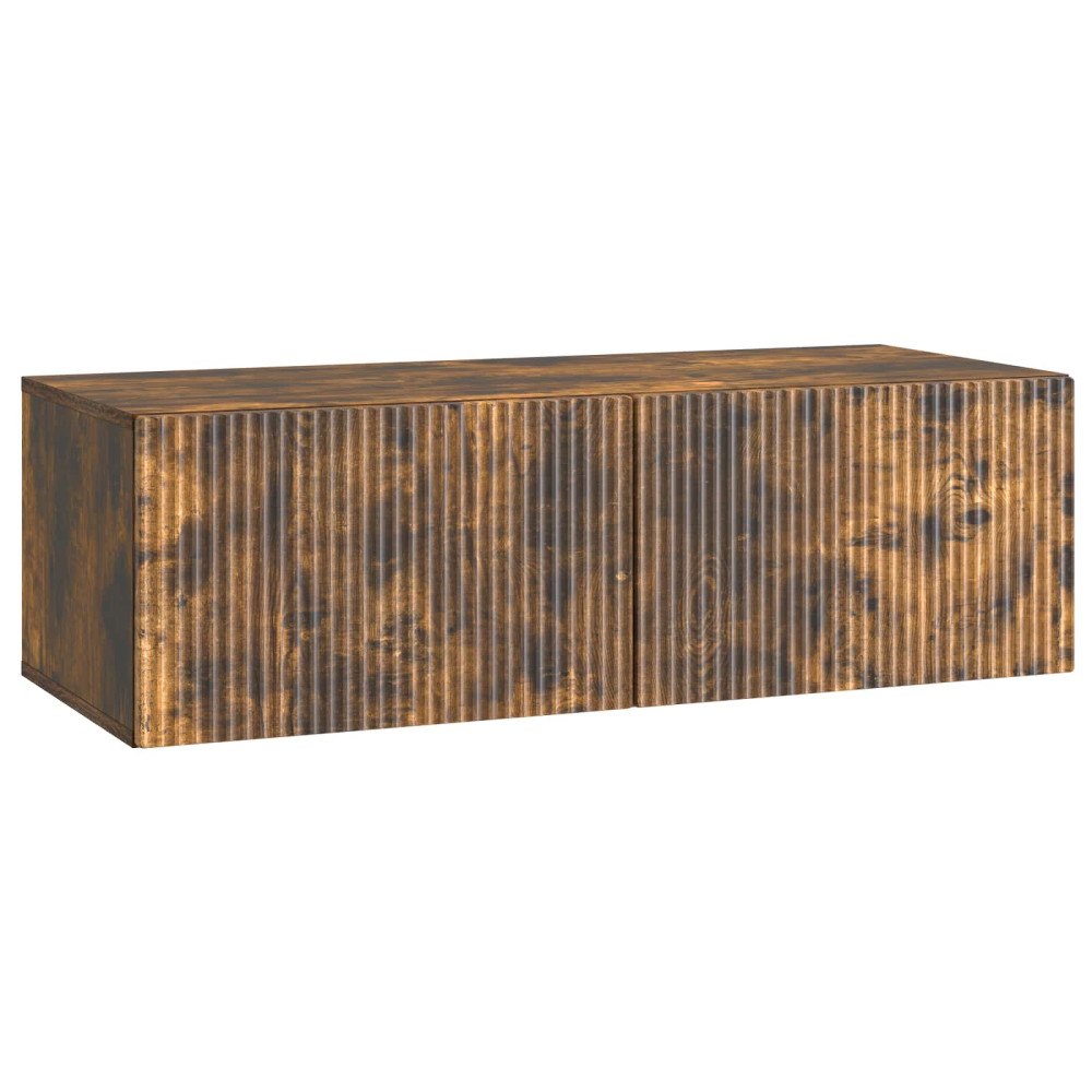 vidaXL Väggmonterad TV-bänk Rökt ek 98 x 41 x 30 cm Konstruerat trä