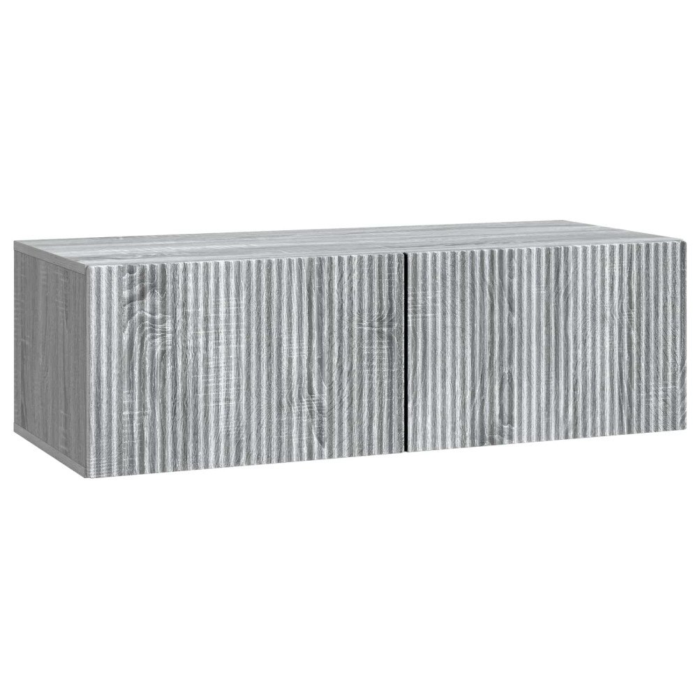 vidaXL Väggmonterad TV-bänk Väggmonterad Grå sonoma-ek 98 x 41 x 30 cm