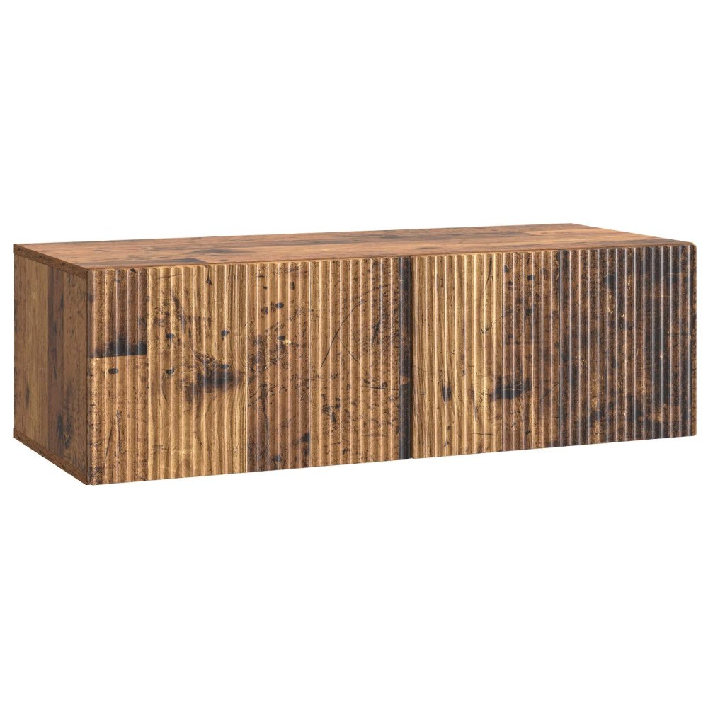 vidaXL Väggmonterad TV-bänk Väggmonterad Gammalt trä 98 x 41 x 30 cm