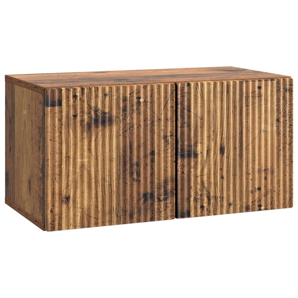 vidaXL Väggmonterad TV-bänk Väggmonterad Gammalt trä 59,5 x 31 x 30 cm