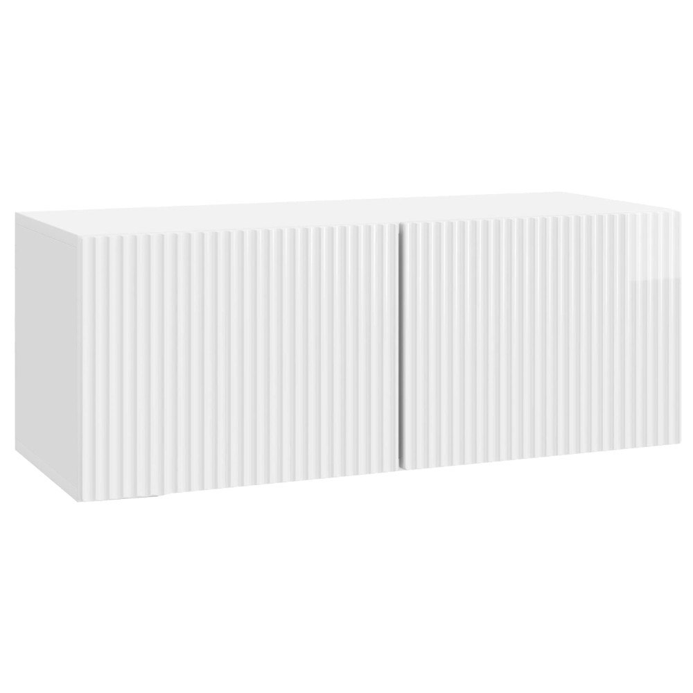 vidaXL Väggmonterad TV-bänk Vit högglans 78,5 x 31 x 30 cm