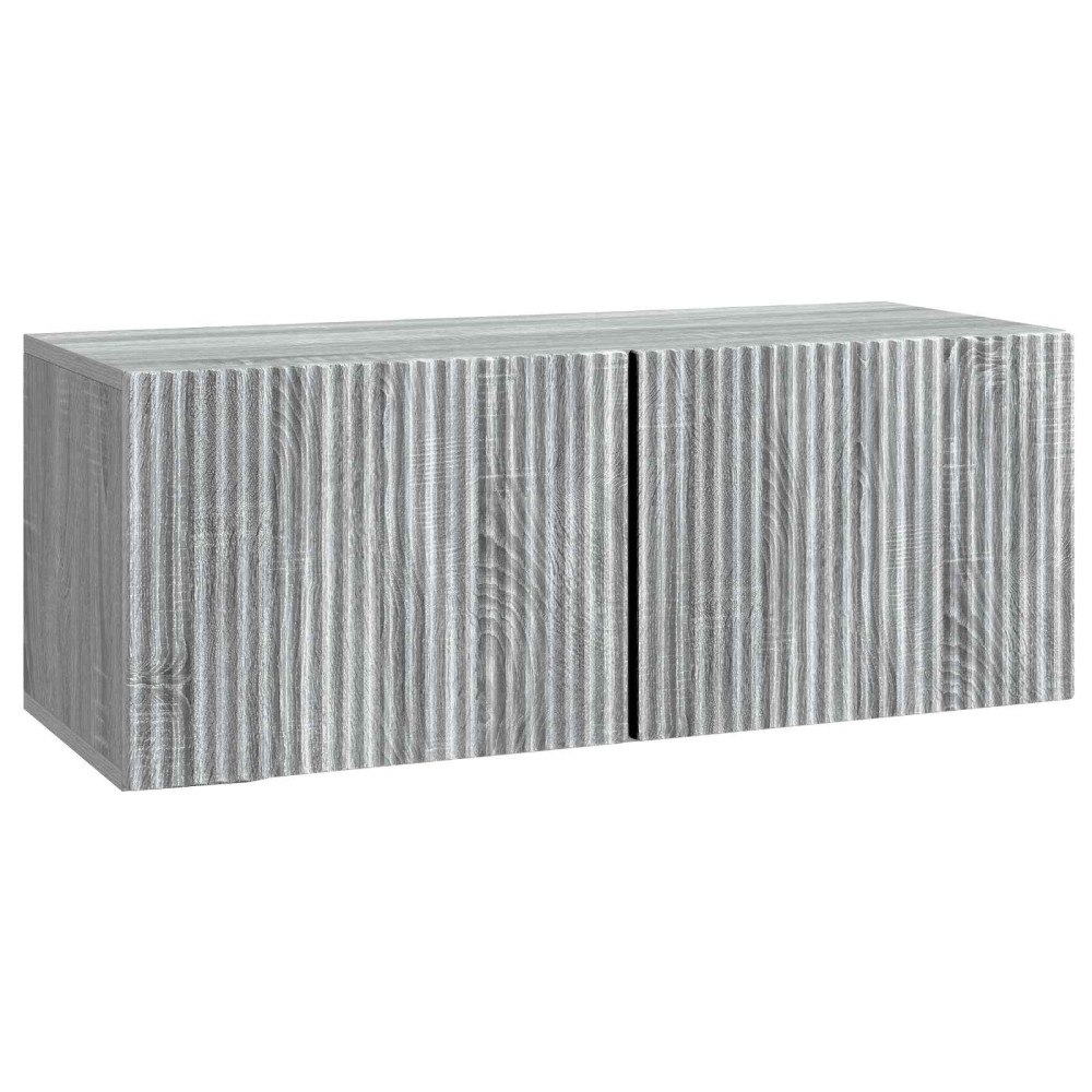 vidaXL Väggmonterad TV-bänk Grå sonoma-ek 78,5 x 31 x 30 cm