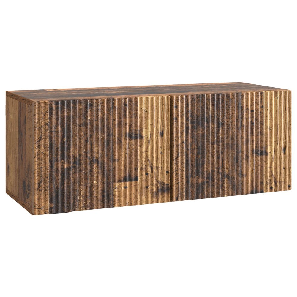 vidaXL Väggmonterad TV-bänk Väggmonterad Gammalt trä 78,5 x 31 x 30 cm