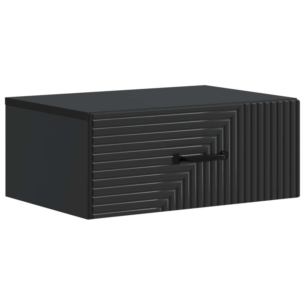 vidaXL Väggmonterat Sängbord Svart 49 x 34,5 x 20 cm Konstruerat trä