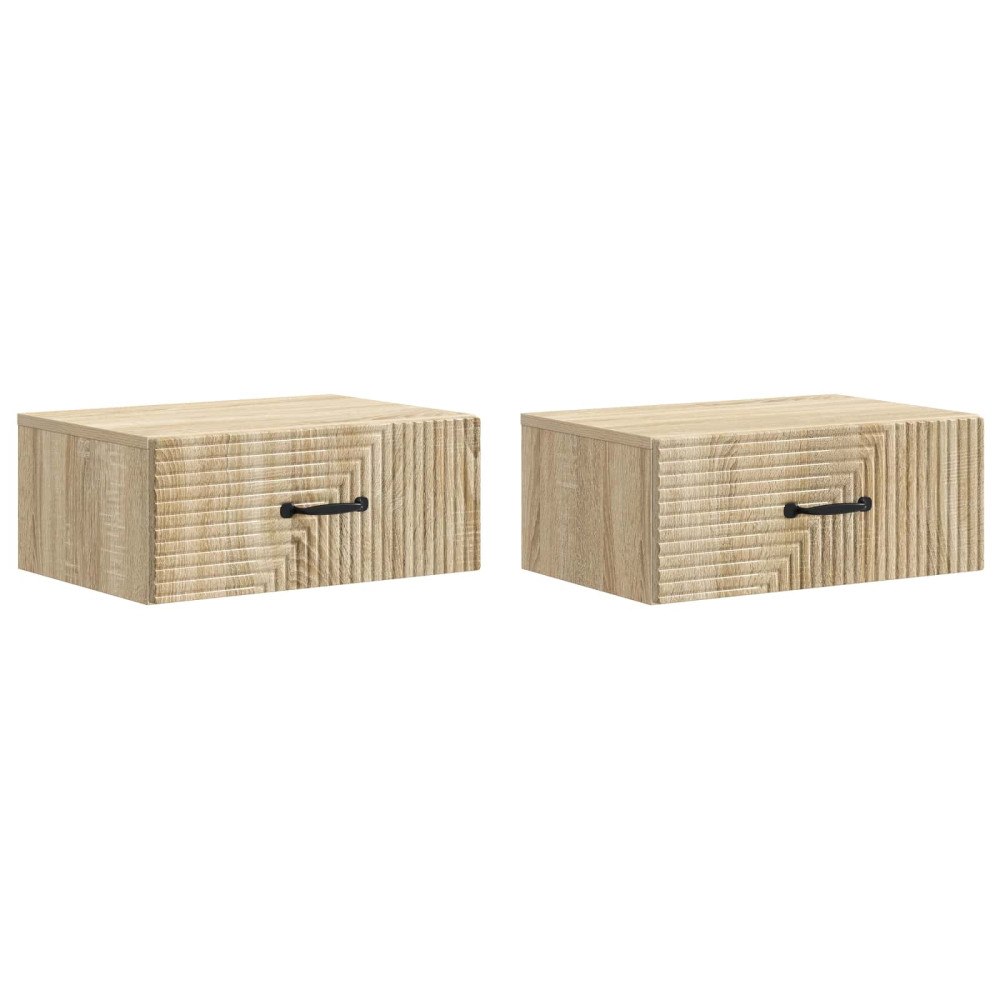 vidaXL Väggmonterat Sängbord 2 pcs Sonoma-ek 49 x 34,5 x 20 cm