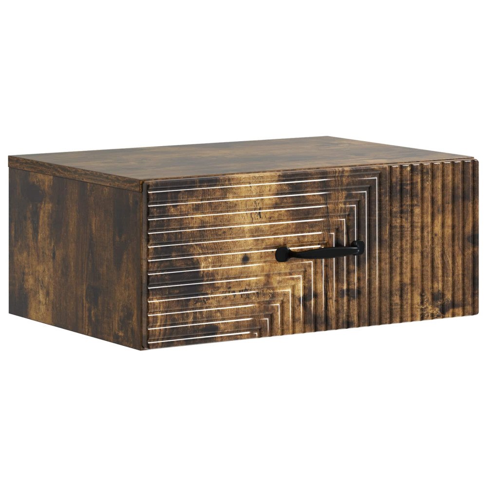vidaXL Väggmonterat Sängbord Rökt ek 49 x 34,5 x 20 cm Konstruerat trä