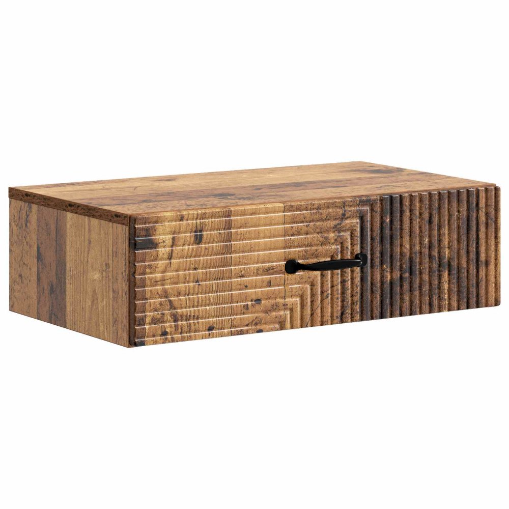 vidaXL Väggmonterad sidobord Gammalt trä 59 x 34,5 x 17 cm